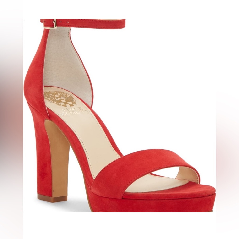 Vince Camuto Glamour Red Suede Heels